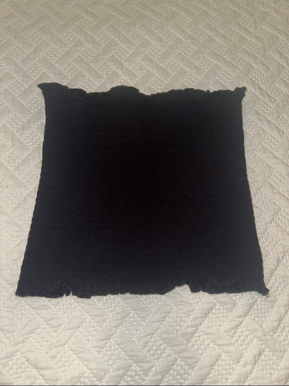 H&M Black Smocked Tube Crop Top